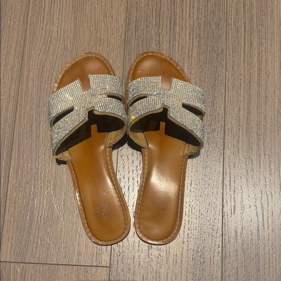 Rock & Candy Silver Rhinestone Sandals - Picture 1 of 2